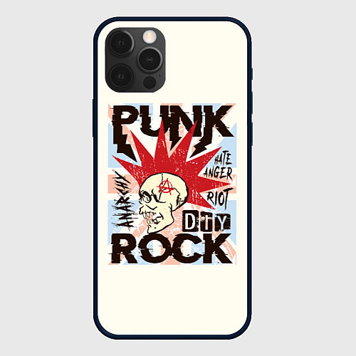 Чехол iPhone 12 Pro Max Punk Rock Панк / 3D-Черный – фото 1