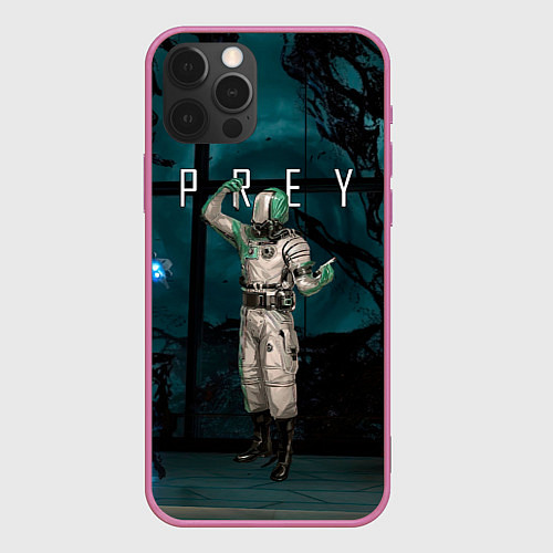 Чехол iPhone 12 Pro Max Ученный из игры Prey / 3D-Малиновый – фото 1