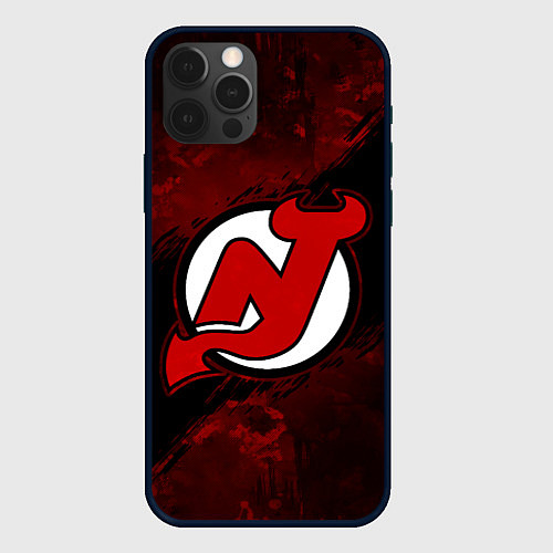 Чехол iPhone 12 Pro Max New Jersey Devils, Нью Джерси Девилз / 3D-Черный – фото 1