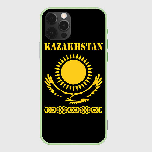 Чехол iPhone 12 Pro Max KAZAKHSTAN Казахстан / 3D-Салатовый – фото 1