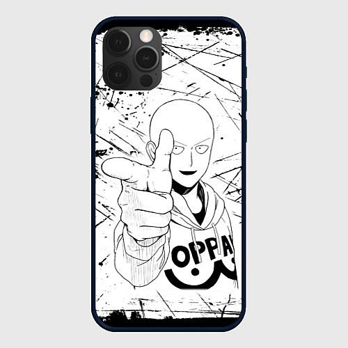 Чехол iPhone 12 Pro Max Сайтама - Saitama / 3D-Черный – фото 1