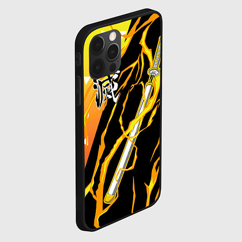 Чехол iPhone 12 Pro Max Kisatsutai - Zenitsu Agatsuma / 3D-Черный – фото 2