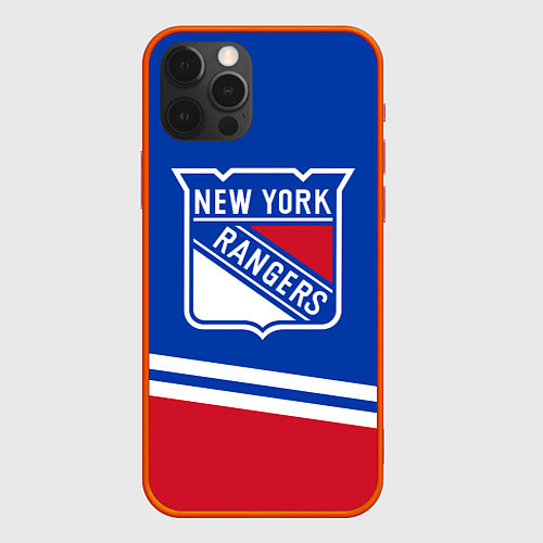 Чехол iPhone 12 Pro Max New York Rangers Нью Йорк Рейнджерс / 3D-Красный – фото 1