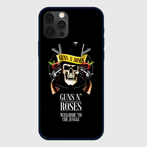 Чехол iPhone 12 Pro Max Guns n roses, группа / 3D-Черный – фото 1