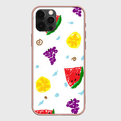 Чехол iPhone 12 Pro Max Пиксельные фрукты