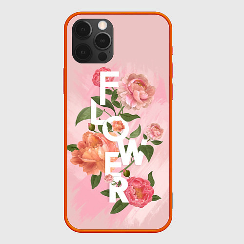 Чехол iPhone 12 Pro Max Pink Flower / 3D-Красный – фото 1