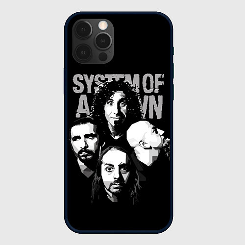 Чехол iPhone 12 Pro Max System of a Down рок группа / 3D-Черный – фото 1