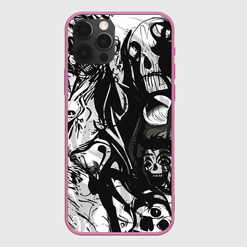 Чехол iPhone 12 Pro Max Terrifying chaos / 3D-Малиновый – фото 1