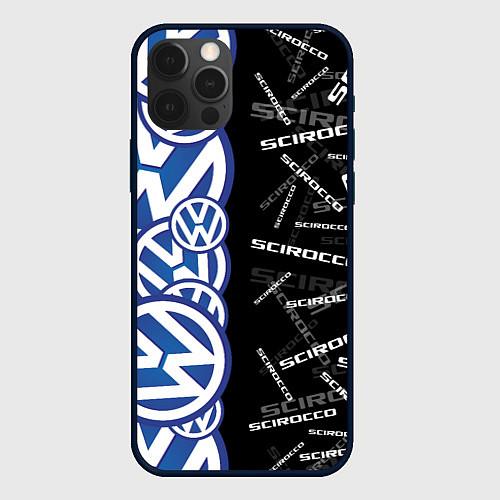 Чехол iPhone 12 Pro Max Volkswagen Scirocco Half Pattern / 3D-Черный – фото 1