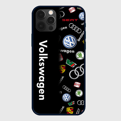 Чехол iPhone 12 Pro Max Volkswagen Group Half Pattern / 3D-Черный – фото 1