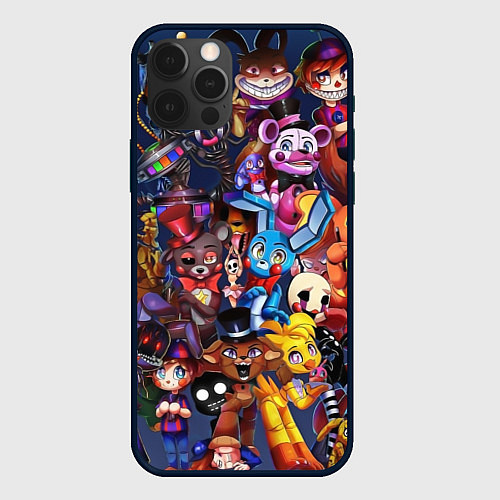 Чехол iPhone 12 Pro Max Cute Fnaf Pattern / 3D-Черный – фото 1