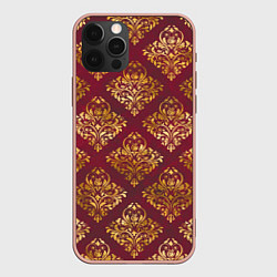 Чехол для iPhone 12 Pro Max Классические золотые узоры, цвет: 3D-светло-розовый