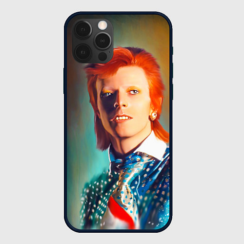 Чехол iPhone 12 Pro Max Ziggy Stardust Portrait / 3D-Черный – фото 1