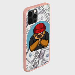 Чехол для iPhone 12 Pro Max Богатый ленивец Паттерн из долларов, цвет: 3D-светло-розовый — фото 2