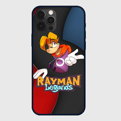 Чехол iPhone 12 Pro Max Rayman на абстрактном фоне / 3D-Черный – фото 1