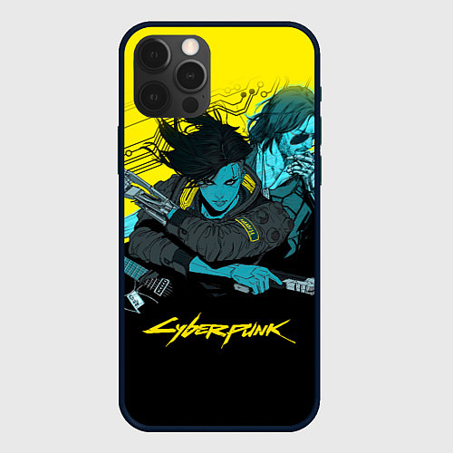 Чехол iPhone 12 Pro Max Ви и Джонни Cyberpunk 2077 Vi johnny / 3D-Черный – фото 1