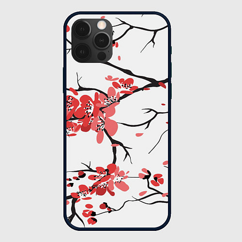 Чехол iPhone 12 Pro Max Распустившиеся цветы / 3D-Черный – фото 1