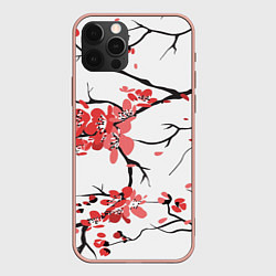 Чехол для iPhone 12 Pro Max Распустившиеся цветы, цвет: 3D-светло-розовый