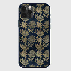 Чехол для iPhone 12 Pro Max Классические узоры цветы, цвет: 3D-черный