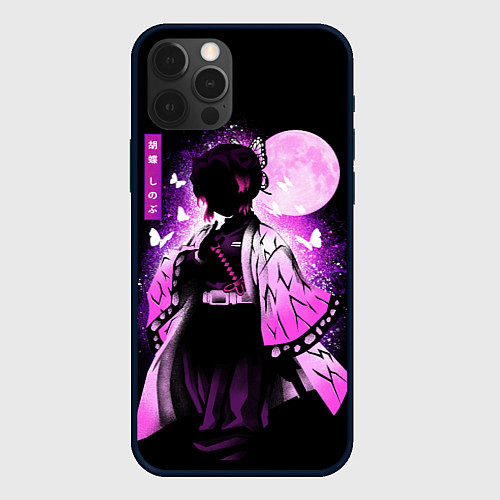 Чехол iPhone 12 Pro Max Шинобу Кочо силуэт Клинок рассекающего демона / 3D-Черный – фото 1
