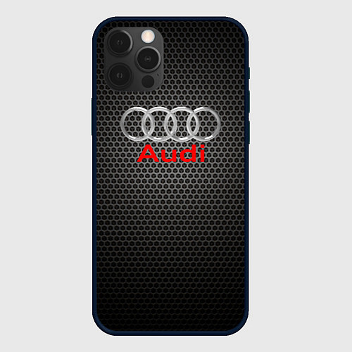 Чехол iPhone 12 Pro Max Audi карбон / 3D-Черный – фото 1