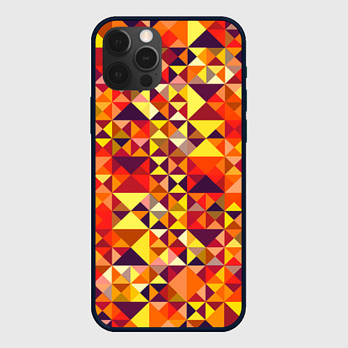 Чехол iPhone 12 Pro Max Камуфляж спортивный Призма - закат / 3D-Черный – фото 1