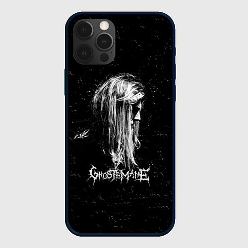 Чехол iPhone 12 Pro Max GHOSTEMANE Rap Гостмейн ЧБ Logo / 3D-Черный – фото 1