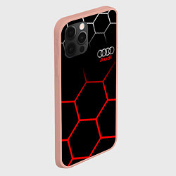 Чехол для iPhone 12 Pro Max АУДИ Autosport Соты, цвет: 3D-светло-розовый — фото 2