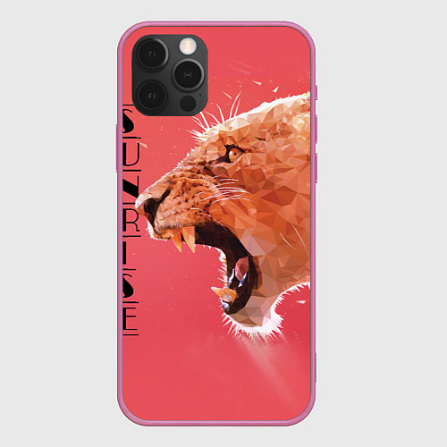 Чехол iPhone 12 Pro Max Leopard sunrise / 3D-Малиновый – фото 1
