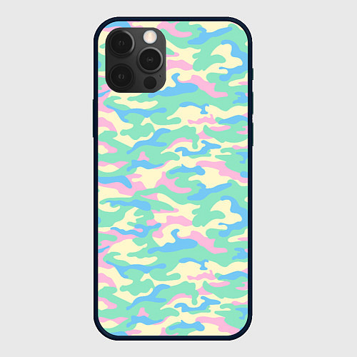 Чехол iPhone 12 Pro Max Камуфляж пастельные цвета / 3D-Черный – фото 1