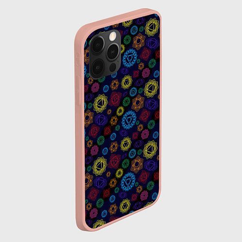 Чехол iPhone 12 Pro Max Чакры медитация / 3D-Светло-розовый – фото 2