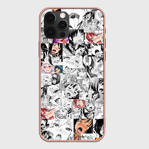Чехол iPhone 12 Pro Max Ahegao Girls / 3D-Светло-розовый – фото 1
