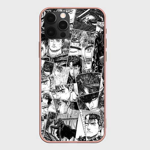 Чехол iPhone 12 Pro Max Berserk pattern / 3D-Светло-розовый – фото 1
