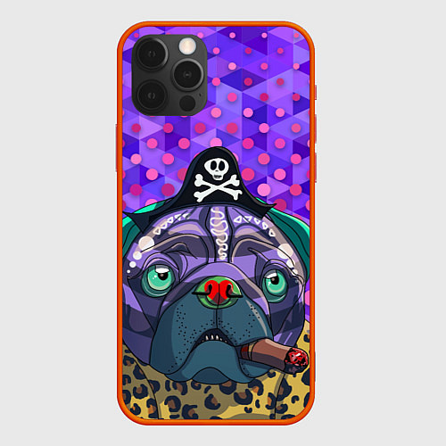 Чехол iPhone 12 Pro Max Pirate Dog / 3D-Красный – фото 1