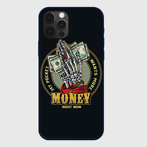 Чехол iPhone 12 Pro Max MONEY мой карман хочет больше / 3D-Черный – фото 1