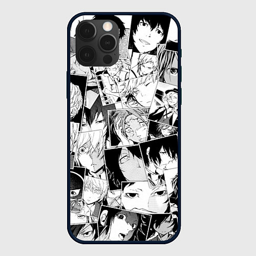 Чехол iPhone 12 Pro Max Bungo Stray Dogs pattern / 3D-Черный – фото 1