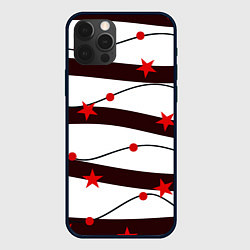 Чехол для iPhone 12 Pro Max Красные Звезды На Волнах, цвет: 3D-черный