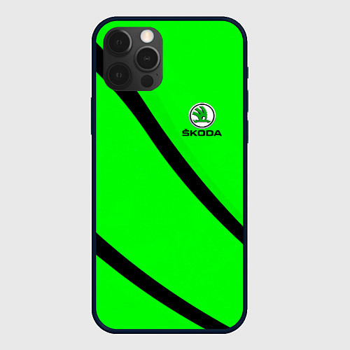 Чехол iPhone 12 Pro Max SKODA Логотип / 3D-Черный – фото 1