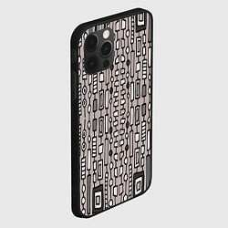 Чехол для iPhone 12 Pro Max Полосатый геометрический узор Круги, квадраты, лин, цвет: 3D-черный — фото 2