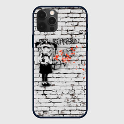 Чехол для iPhone 12 Pro Max Banksy Девочка в Противогазе Бэнкси, цвет: 3D-черный