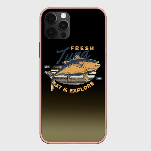 Чехол iPhone 12 Pro Max Большая рыба fish / 3D-Светло-розовый – фото 1