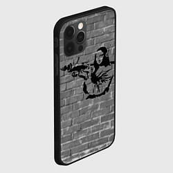 Чехол для iPhone 12 Pro Max Мона Лиза Бэнкси Banksy, цвет: 3D-черный — фото 2