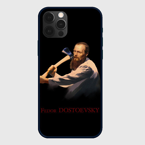 Чехол iPhone 12 Pro Max Фёдор Достоевский / 3D-Черный – фото 1
