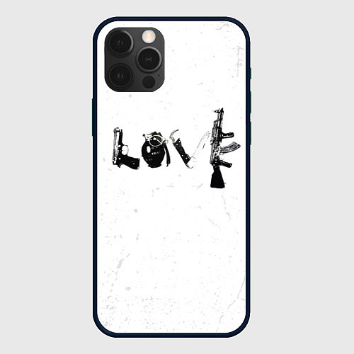 Чехол iPhone 12 Pro Max Banksy Бэнкси LOVE / 3D-Черный – фото 1