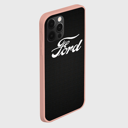 Чехол iPhone 12 Pro Max Ford форд крбон / 3D-Светло-розовый – фото 2