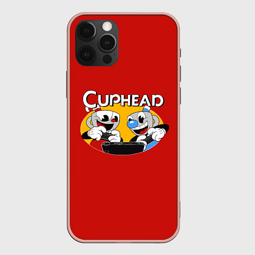 Чехол iPhone 12 Pro Max Cuphead and Mugman Gamers / 3D-Светло-розовый – фото 1