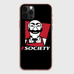 Чехол для iPhone 12 Pro Max FSOCIETY HACKING, цвет: 3D-светло-розовый