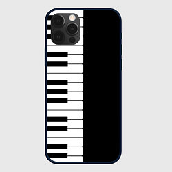 Чехол для iPhone 12 Pro Max Черно-Белое Пианино Piano, цвет: 3D-черный
