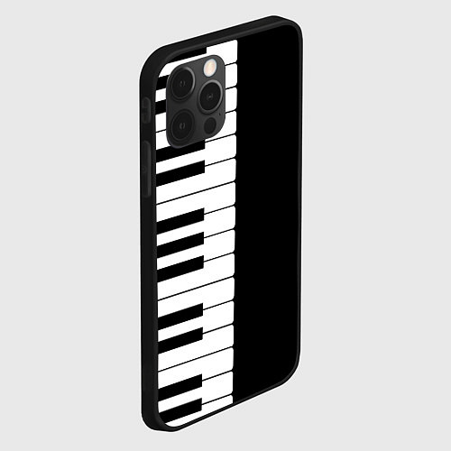 Чехол iPhone 12 Pro Max Черно-Белое Пианино Piano / 3D-Черный – фото 2