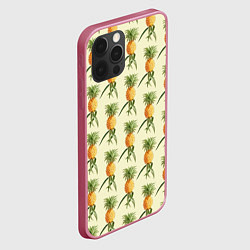 Чехол для iPhone 12 Pro Max Побеги ананасов, цвет: 3D-малиновый — фото 2